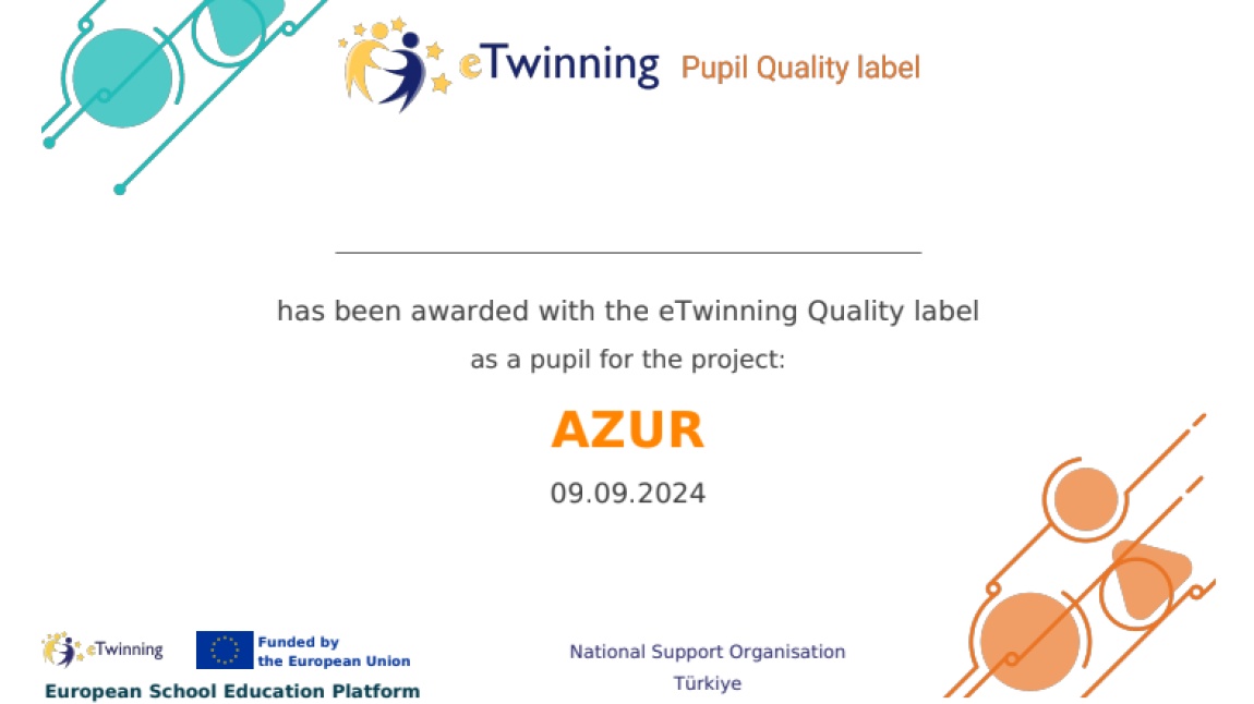 AZUR (Yardım Eden) e-Twinning ve sosyal sorumluluk projesi